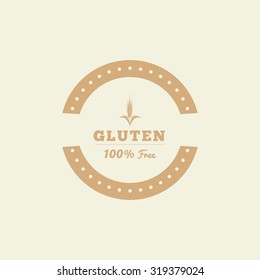 Isolated label with text for gluten free products