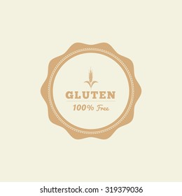 Isolated label with text for gluten free products