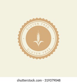 Isolated label with text for gluten free products