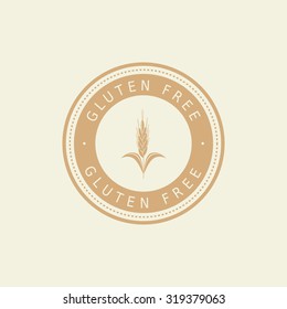 Isolated label with text for gluten free products