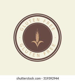 Isolated label with text for gluten free products