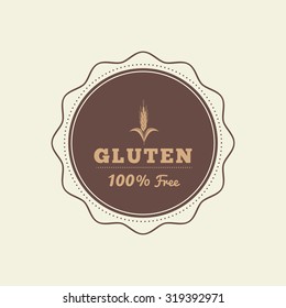 Isolated label with text for gluten free products