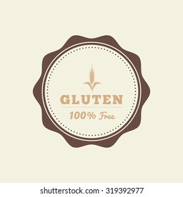 Isolated label with text for gluten free products