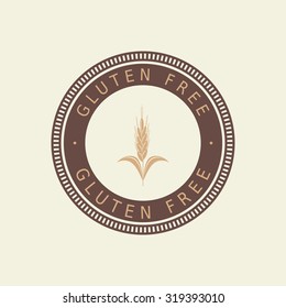 Isolated label with text for gluten free products