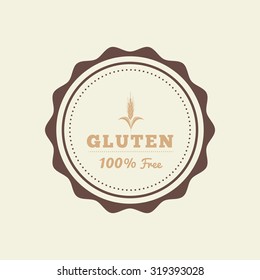 Isolated label with text for gluten free products