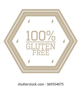 Isolated label with text for gluten free products on a white background