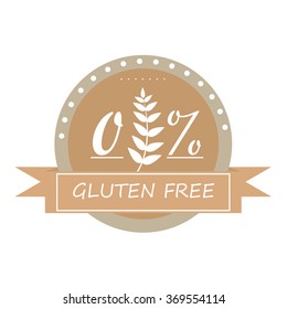 Isolated label with text for gluten free products on a white background