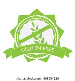 Isolated label with text for gluten free products on a white background