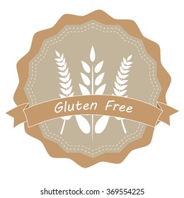 Isolated label with text for gluten free products on a white background