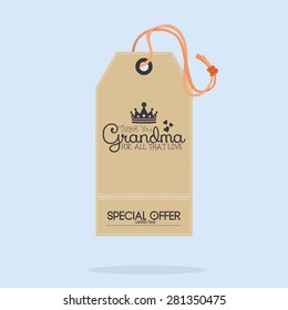 Isolated label with text for grandparents' day. Vector illustration