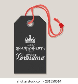 Isolated label with text for grandparents' day. Vector illustration