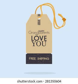 Isolated label with text for grandparents' day. Vector illustration