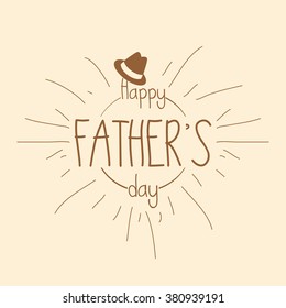 Isolated label with text and a hat for father's day