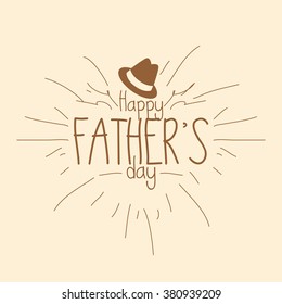 Isolated label with text and a hat for father's day