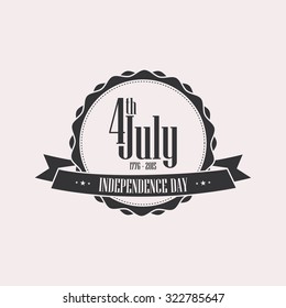 Isolated label with text for independence day