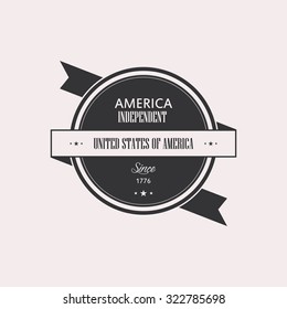 Isolated label with text for independence day