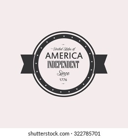 Isolated label with text for independence day