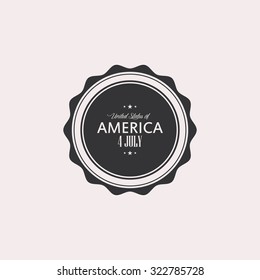 Isolated label with text for independence day