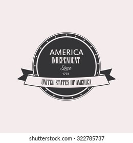 Isolated label with text for independence day
