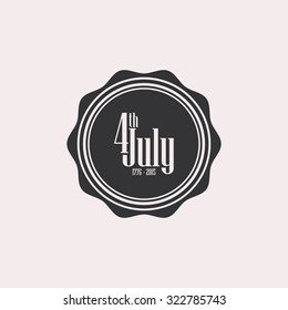 Isolated label with text for independence day