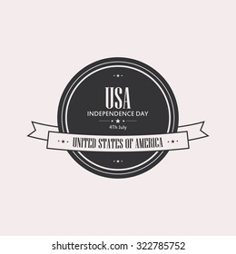 Isolated label with text for independence day