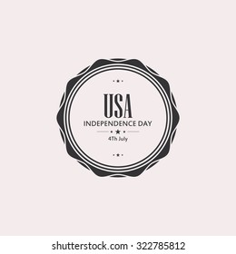 Isolated label with text for independence day