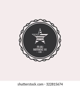 Isolated label with text for independence day