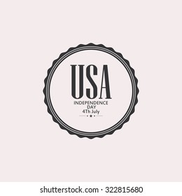 Isolated label with text for independence day