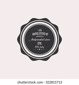 Isolated label with text for independence day