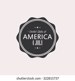 Isolated label with text for independence day