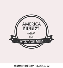 Isolated label with text for independence day