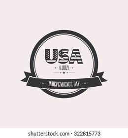 Isolated label with text for independence day