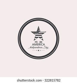 Isolated label with text for independence day