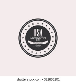 Isolated label with text for independence day