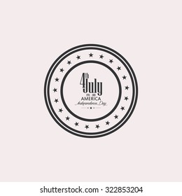 Isolated label with text for independence day