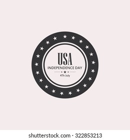 Isolated label with text for independence day