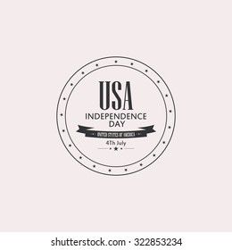 Isolated label with text for independence day