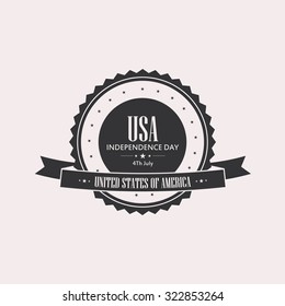 Isolated label with text for independence day