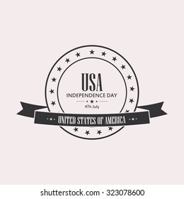 Isolated label with text for independence day