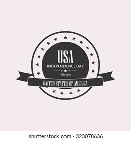 Isolated label with text for independence day