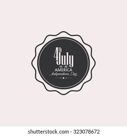 Isolated label with text for independence day