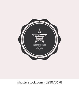 Isolated label with text for independence day