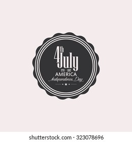 Isolated label with text for independence day