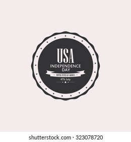 Isolated label with text for independence day
