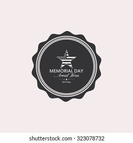 Isolated label with text for independence day