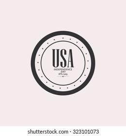 Isolated label with text for independence day