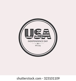Isolated label with text for independence day