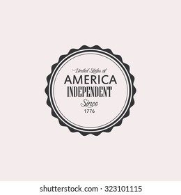 Isolated label with text for independence day