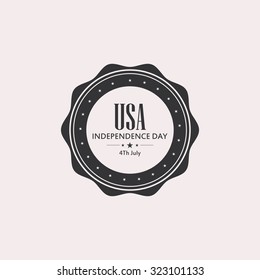 Isolated label with text for independence day