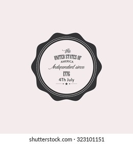 Isolated label with text for independence day